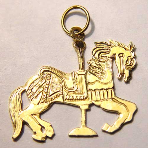Carousel horse pendant.