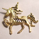 Diamond cut prancing unicorn charm/pendant