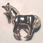 Sterling Silver trotting horse brooch/pendant