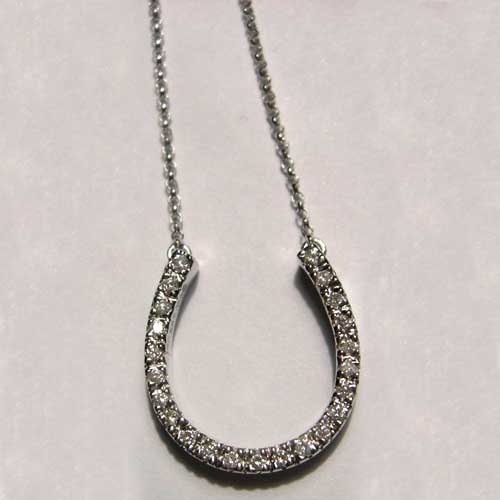 gold & diamond horseshoe necklace