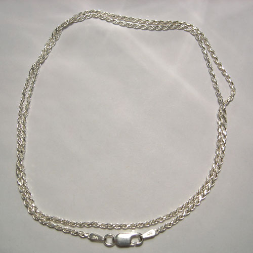 Sterling Silver diamond cut rope chain