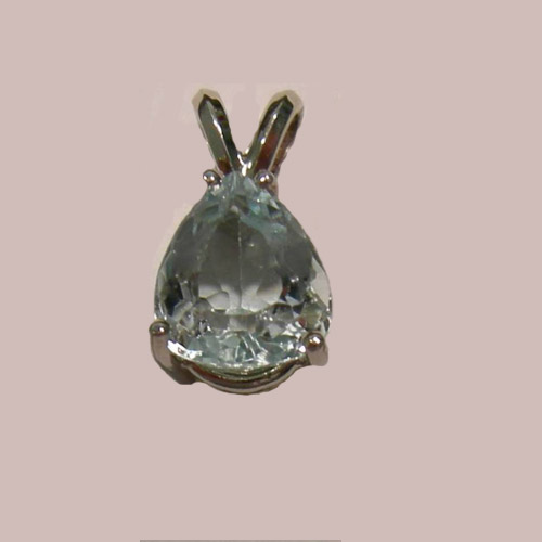 14 kt.w.g. pear shaped Aquamarine pendant