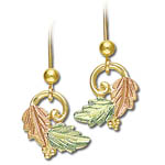 Landstrom's Black Hills Gold grape and leaf dangle earrings