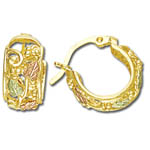 Landstrom's Black Hills Gold huggies style hoop earrings