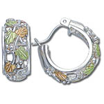 Landstrom's Black Hills Gold Sterling Silver huggie style hoop earrings