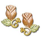 Landstrom's Black Hills Gold Rose post earrings