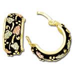 Landstrom's Black Hills Gold huggie style hoop earrings with antiquing