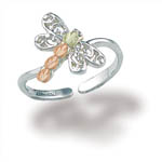 Landstrom's Black Hills Gold Sterling Silver dragonfly ring