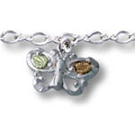 Landstrom's Black Hills Gold Sterling Silver butterfly ankle bracelet
