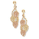 Landstrom's Black Hills Gold dangle grape and leaf earrings