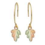 Landstrom's Black Hills Gold leaf dangle earrings