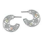 Landstrom's Black Hills Gold Sterling Silver half-hoop earrings