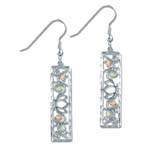 Landstrom's Black Hills Gold Sterling Silver long rectangular earrings