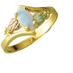 Landstrom's Black Hills Gold Opal and grape and leaf ring