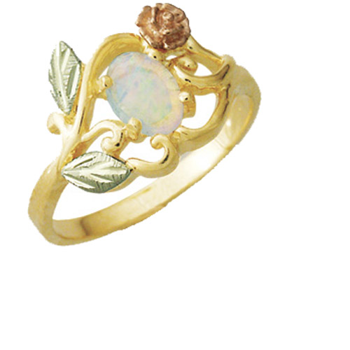 Landstrom's Black Hills Gold Opal and rose ring