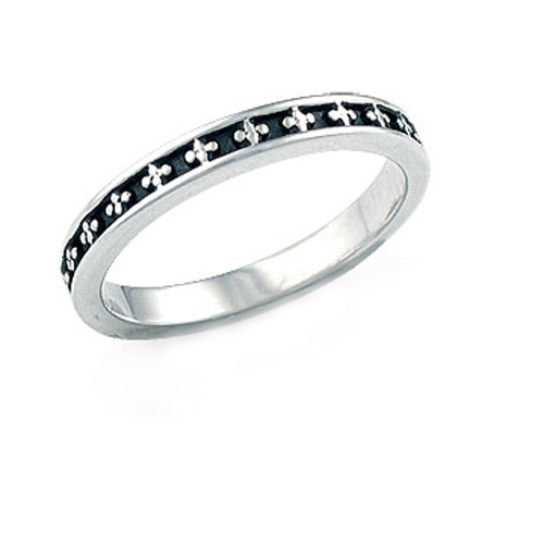 Landstrom's Black Hills Gold Sterling Silver cross stackable ring