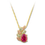 Landstrom's Black Hills Gold red Cubic Zirconia necklace