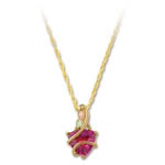 Landstrom's Black Hills Gold red trillant cut Cubic Zirconia necklace
