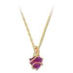 Landstrom's Black Hills Gold purple trilliant cut Cubic Zirconia necklace