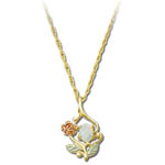 Landstrom's Black Hills Gold rose and Opal necklace