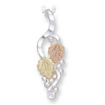 Landstrom's Black Hills Gold Sterling Silver grape and leaf necklace