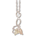 Landstrom's Black Hills Gold Sterling Silver grape and leaf necklace