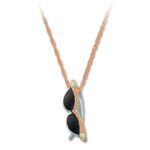 Landstrom's Black Hills Gold Rose Gold sunglasses necklace