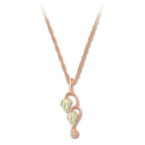 Landstrom's Black Hills Gold Rose Gold diamond necklace