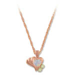 Landstrom's Black Hills Gold Rose Gold heart shaped Opal necklace