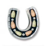 Landstrom's Black Hills Gold Sterling Silver horseshoe brooch/tack pin
