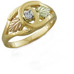 Landstrom's Black Hills Gold double horseshoe diamond ring