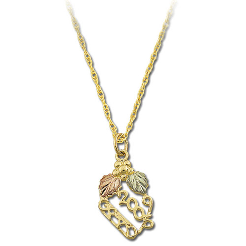 Landstrom's Black Hills Gold grape and leaf graduation necklace