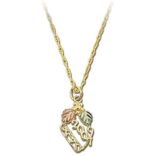 Landstrom's Black Hills Gold grape and leaf graduation necklace