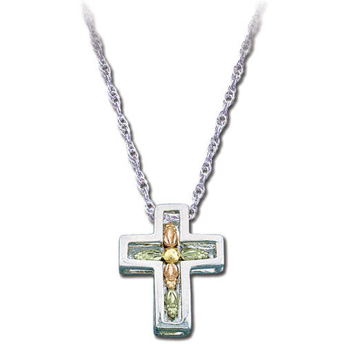 Landstrom's Black Hills Gold Sterling Silver cross necklace