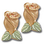 Landstrom's Black Hills Gold rose bud post earrings