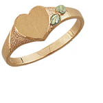 Landstrom's Black Hills Gold heart shaped signet ring