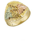 Landstrom's Black Hills Gold mens grape and leaf ring