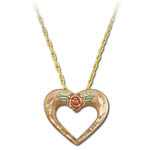 Landstrom's Black Hills Gold rose gold heart necklace