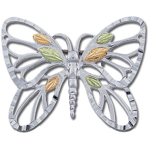 Landstrom's Black Hills Gold Sterling Silver butterfly brooch