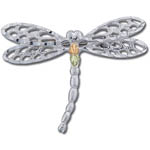 Landstrom's Black Hills Gold Sterling Silver dragonfly brooch
