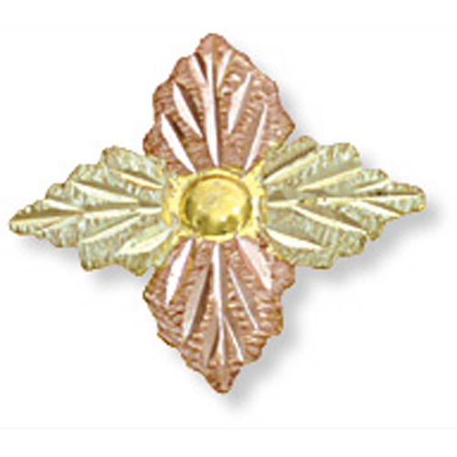 Landstrom's Black Hills Gold rose and green gold leaf brooch