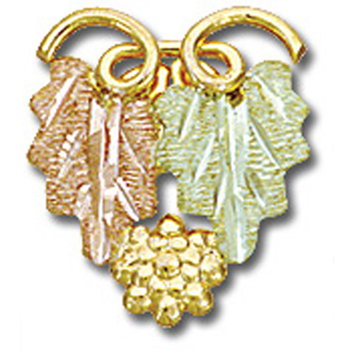 Landstrom's Black Hills Gold rose and green gold leaf brooch