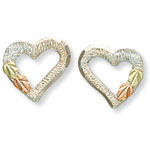 Landstrom's Black Hills Gold Sterling Silver heart earrings