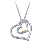 Landstrom's Black Hills Gold Sterling Silver double heart necklace