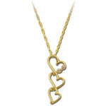 Landstrom's Black Hills Gold triple heart dangle necklace