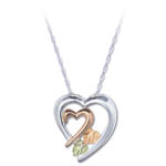 Landstrom's Black Hills Gold Sterling Silver and rose gold heart necklace