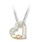 Landstrom's Black Hills Gold Sterling Silver floating heart necklace