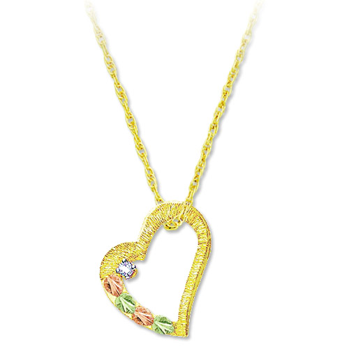 Landstrom's Black Hills Gold diamond heart necklace