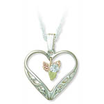 Landstrom's Black Hills Gold Sterling Silver sapphire heart necklace
