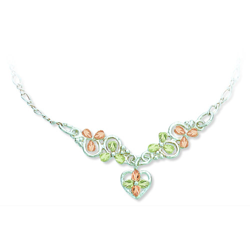 Landstrom's Black Hills Gold Sterling Silver heart festoon necklace